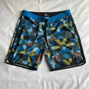 Prana Multicolor Geometric Board Shorts